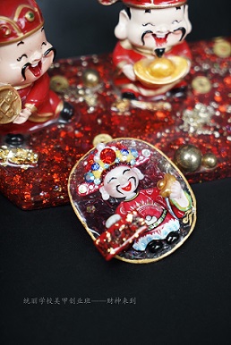 美甲雕花財(cái)神美甲